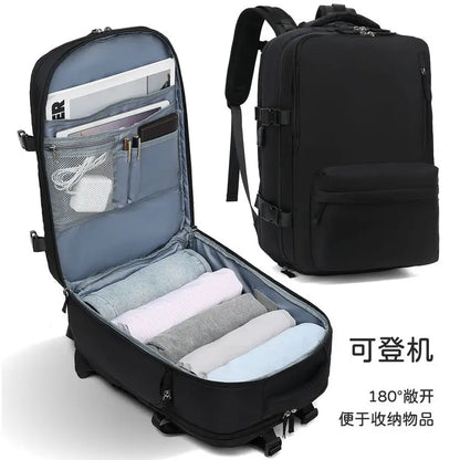 Youth women's Travel Backpack Business Fashion USB Charge Large Outdoor School Knapsack Independent Shoe Laptop Bag 2023
