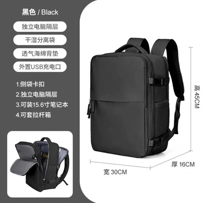 Youth women's Travel Backpack Business Fashion USB Charge Large Outdoor School Knapsack Independent Shoe Laptop Bag 2023