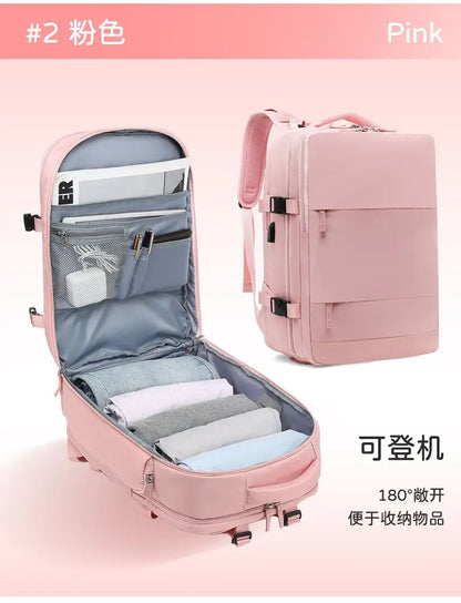 Youth women's Travel Backpack Business Fashion USB Charge Large Outdoor School Knapsack Independent Shoe Laptop Bag 2023