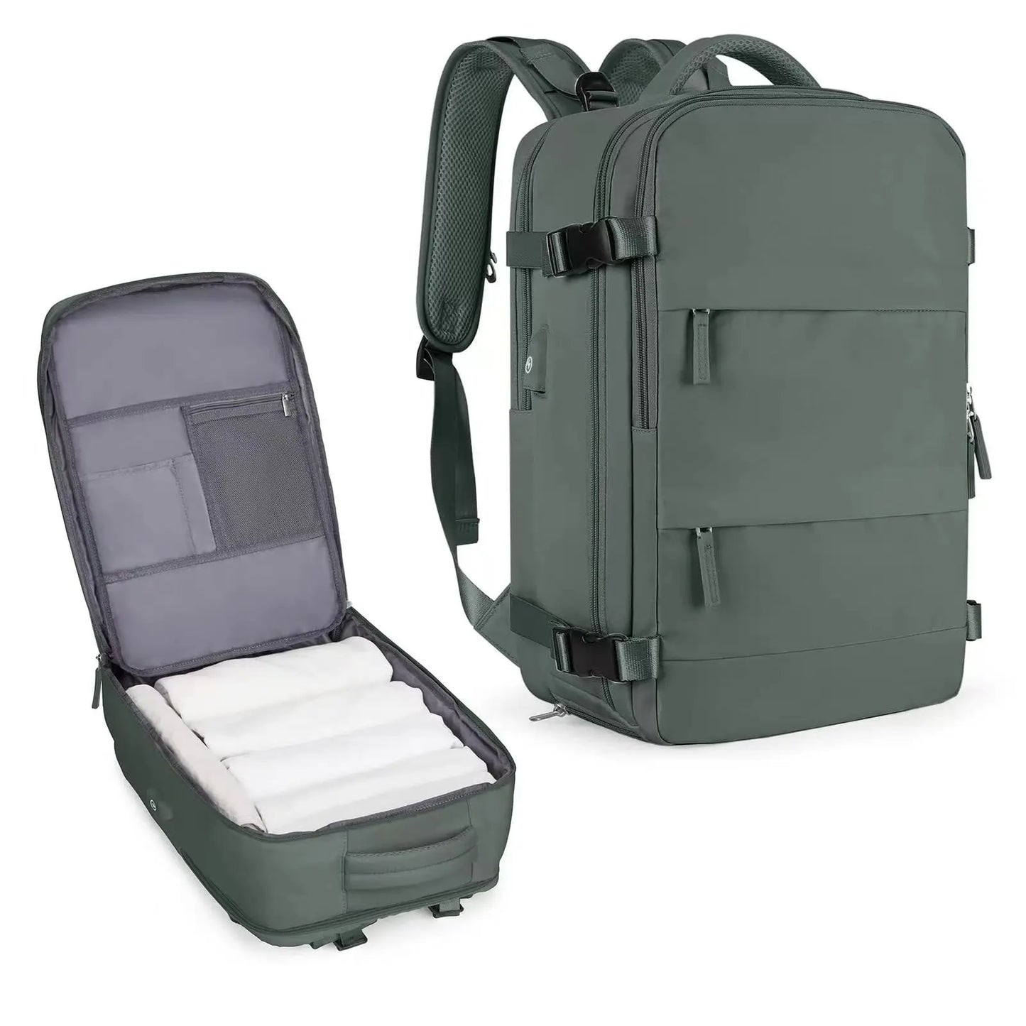 Youth women's Travel Backpack Business Fashion USB Charge Large Outdoor School Knapsack Independent Shoe Laptop Bag 2023