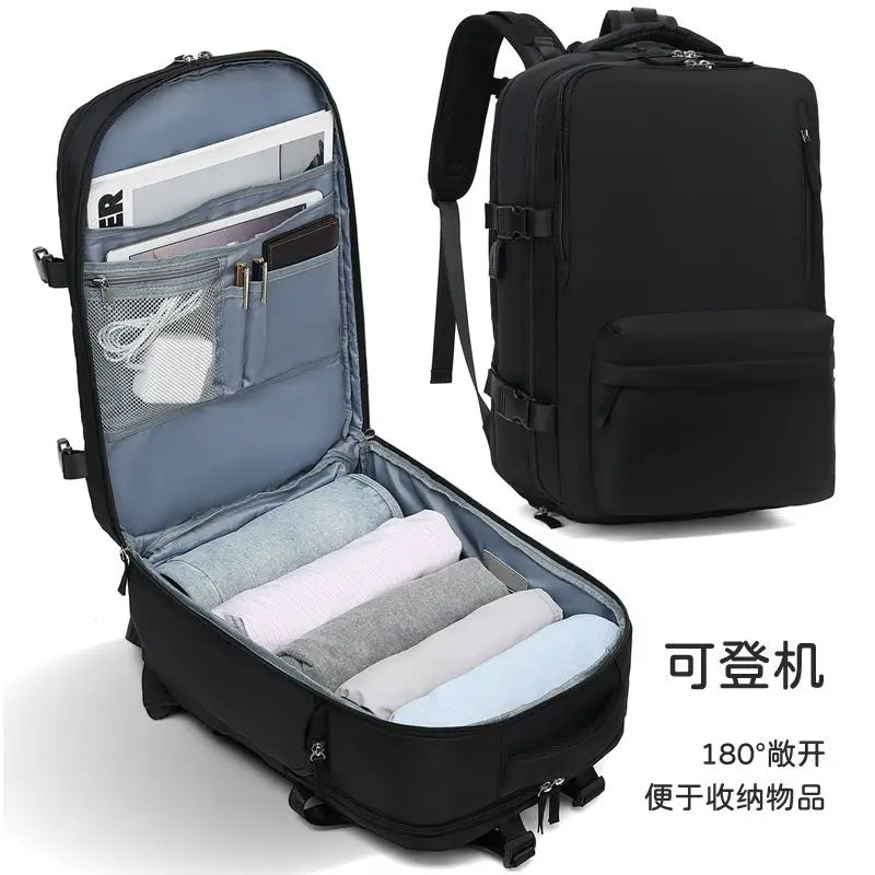 Youth women's Travel Backpack Business Fashion USB Charge Large Outdoor School Knapsack Independent Shoe Laptop Bag 2023