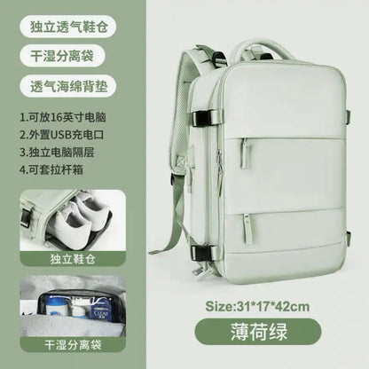 Youth women's Travel Backpack Business Fashion USB Charge Large Outdoor School Knapsack Independent Shoe Laptop Bag 2023