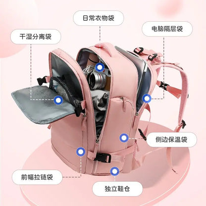 Youth women's Travel Backpack Business Fashion USB Charge Large Outdoor School Knapsack Independent Shoe Laptop Bag 2023