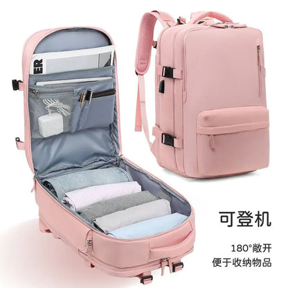 Youth women's Travel Backpack Business Fashion USB Charge Large Outdoor School Knapsack Independent Shoe Laptop Bag 2023