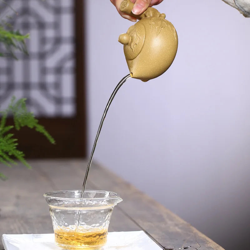Yu Medium Sand Purple Clay Teapot Jiang Jingming Sheng Peach Teapot Raw Ore Beige Clay One Piece Dropshipping Kung Fu Tea Set Te