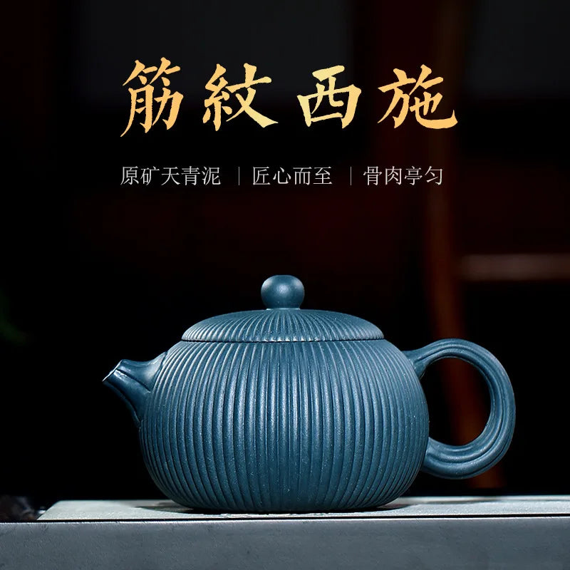 Yuan Youjun Purple Sand Teapot Rib Pattern Begonia Xi Shi Pot Wholesale Rain Medium Sand Handmade Teapot Tea Set One Piece Drops
