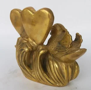 Yuanyang Home Furnishing copper decorative double heart decoration crafts