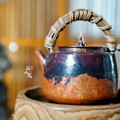 Yueshan Hall Customization | Yushan Lifting Handle Copper Pot Water boiler Pure Copper Integrated Punch Pure Hand-Made