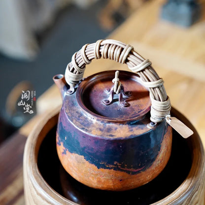 Yueshan Hall Customization | Yushan Lifting Handle Copper Pot Water boiler Pure Copper Integrated Punch Pure Hand-Made