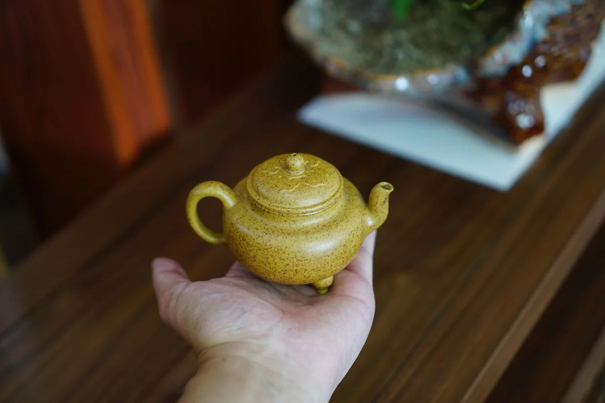 Yueshan Hall Darbin Ruyi Unique Wood Burning Money Leopard Print Gold Segment Mud Chinese Worker Qi Liyun Purple Clay Pot