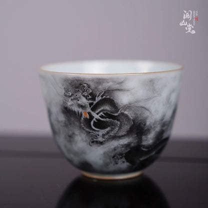 Yueshan Hall | Firewood Kiln Blue and White Master Cup Tea cup Collection Grade Wood Kiln Boutique Jingdezhen Handmade