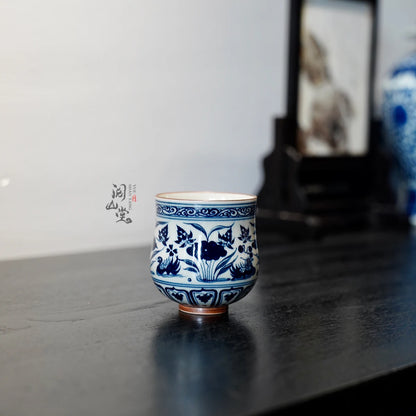 Yueshan Hall | Firewood Kiln Blue and White Master Cup Tea cup Collection Grade Wood Kiln Boutique Jingdezhen Handmade