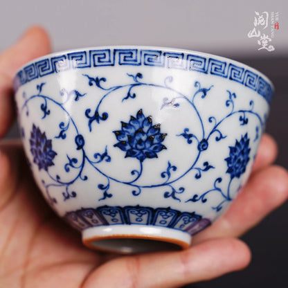 Yueshan Hall | Firewood Kiln Blue and White Master Cup Tea cup Collection Grade Wood Kiln Boutique Jingdezhen Handmade