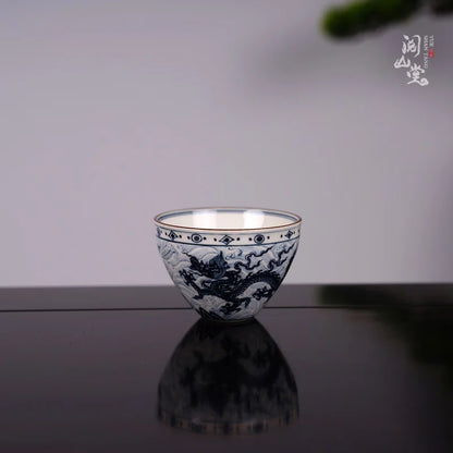 Yueshan Hall | Firewood Kiln Blue and White Master Cup Tea cup Collection Grade Wood Kiln Boutique Jingdezhen Handmade