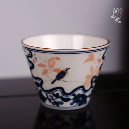 Yueshan Hall | Firewood Kiln Blue and White Master Cup Tea cup Collection Grade Wood Kiln Boutique Jingdezhen Handmade