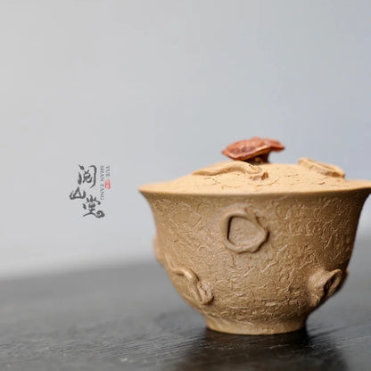 Yueshan Hall | Ganoderma Lucidum for Spring Yixing Clay Gaiwan Raw Ore Old Segment Mud Lightweight Egg-Shell Porcelain Shi Yi