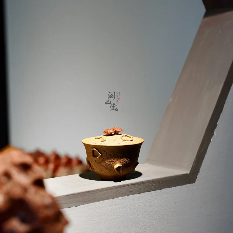 Yueshan Hall | Ganoderma Lucidum for Spring Yixing Clay Gaiwan Raw Ore Old Segment Mud Lightweight Egg-Shell Porcelain Shi Yi