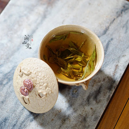 Yueshan Hall | Ganoderma Lucidum for Spring Yixing Clay Gaiwan Raw Ore Old Segment Mud Lightweight Egg-Shell Porcelain Shi Yi