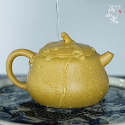 Yueshan Hall Gourd Golden Sesame Segment Cloud Sand Style National Worker Supervision Fluke Small Purple Clay Pot