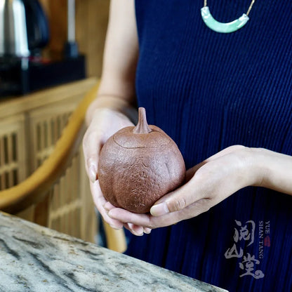 Yueshan Hall | Guana Tea Fragrance Tea Storage Pot Pumpkin Tea Pot Literati Purple Sand Shi Yiting Handmade