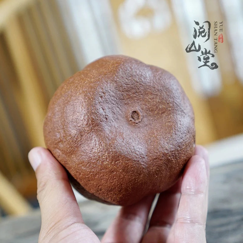 Yueshan Hall | Guana Tea Fragrance Tea Storage Pot Pumpkin Tea Pot Literati Purple Sand Shi Yiting Handmade