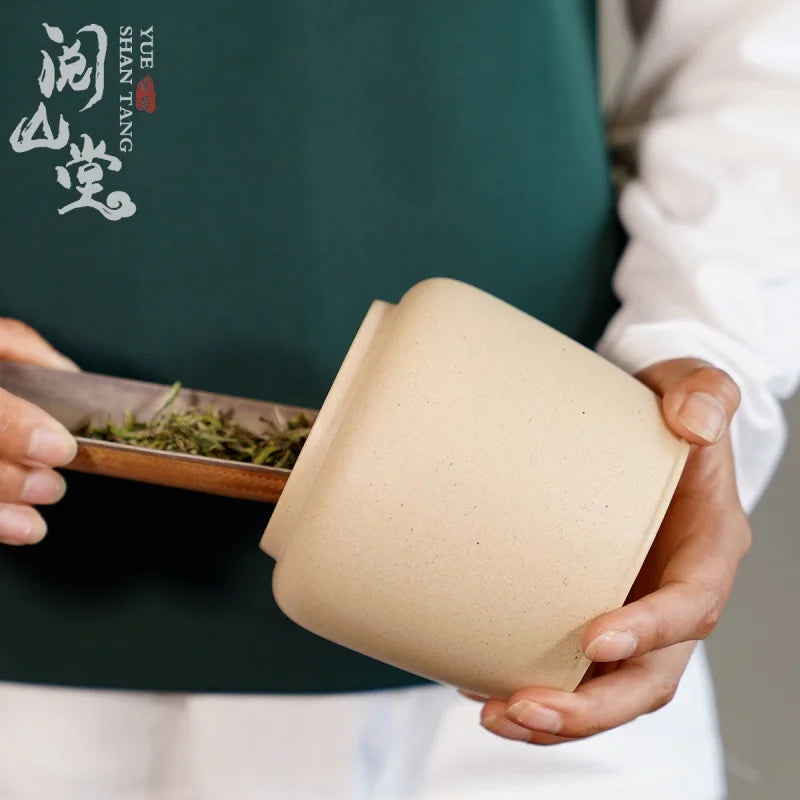 Yueshan Hall | Ice Purple sand tea caddy Tea storage pot Raw Ore Benshan Green Mud Tea Table Elegant Pieces