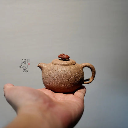 Yueshan Hall | Mini for Spring Purple Clay Pot Raw ore beige clay Sketch Flower Ware Shi Yiting Handmade