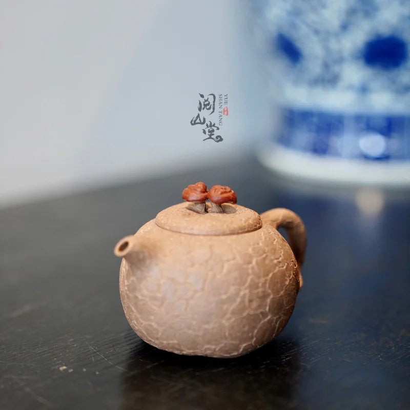 Yueshan Hall | Mini for Spring Purple Clay Pot Raw ore beige clay Sketch Flower Ware Shi Yiting Handmade