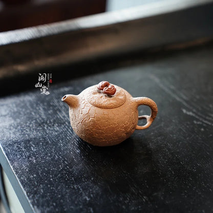 Yueshan Hall | Mini for Spring Purple Clay Pot Raw ore beige clay Sketch Flower Ware Shi Yiting Handmade