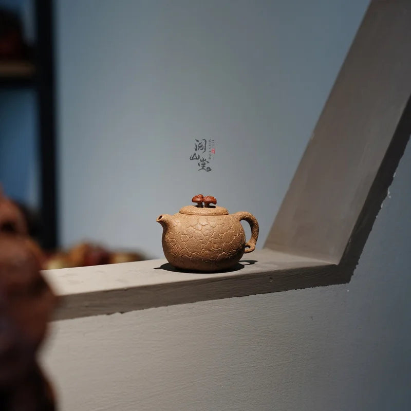 Yueshan Hall | Mini for Spring Purple Clay Pot Raw ore beige clay Sketch Flower Ware Shi Yiting Handmade