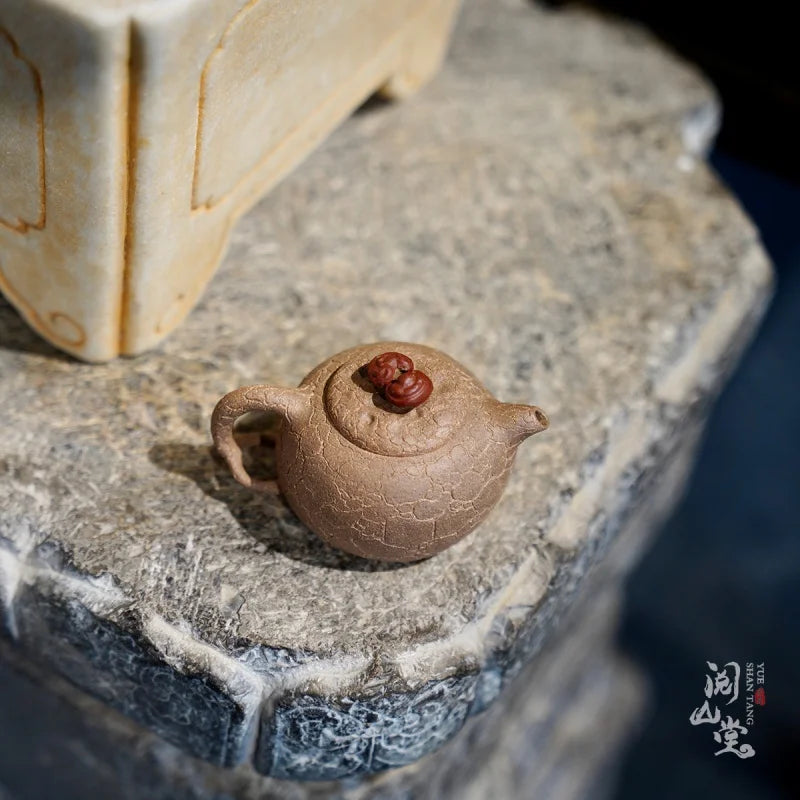 Yueshan Hall | Mini for Spring Purple Clay Pot Raw ore beige clay Sketch Flower Ware Shi Yiting Handmade
