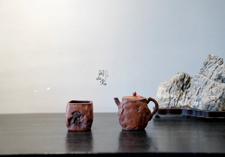 Yueshan Hall | Rivers and Lakes Purple Clay Pot/Master Cup Set Crude ore old purple clay Descending slope mud All Handmade