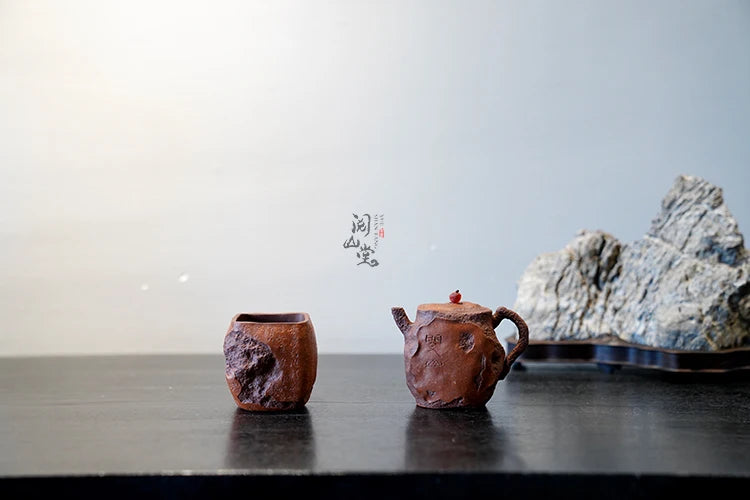 Yueshan Hall | Rivers and Lakes Purple Clay Pot/Master Cup Set Crude ore old purple clay Descending slope mud All Handmade