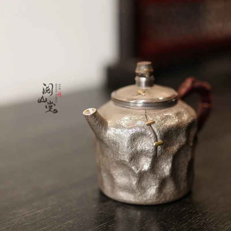Yueshan Hall | Ruoyu Silver teapot All Handmade Tea Table Utility