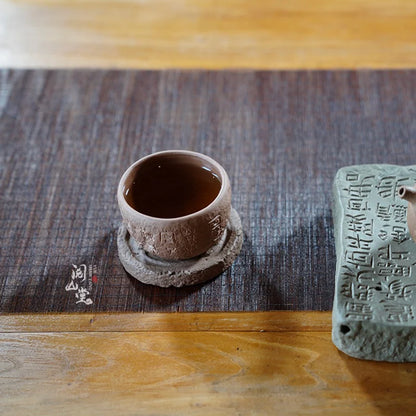 Yueshan Hall | Stone Drum Cup Yixing clay master cup Raw Ore Old Segment Mud Tea cup Pure Hand-Made