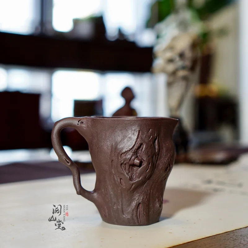Yueshan Hall | Stump Pitcher Purple Sand Fair Cup Bionic Device Crude ore old purple clay Shi Yiting Pure Hand
