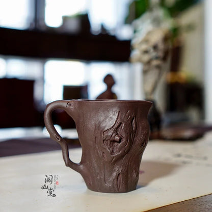 Yueshan Hall | Stump Pitcher Purple Sand Fair Cup Bionic Device Crude ore old purple clay Shi Yiting Pure Hand