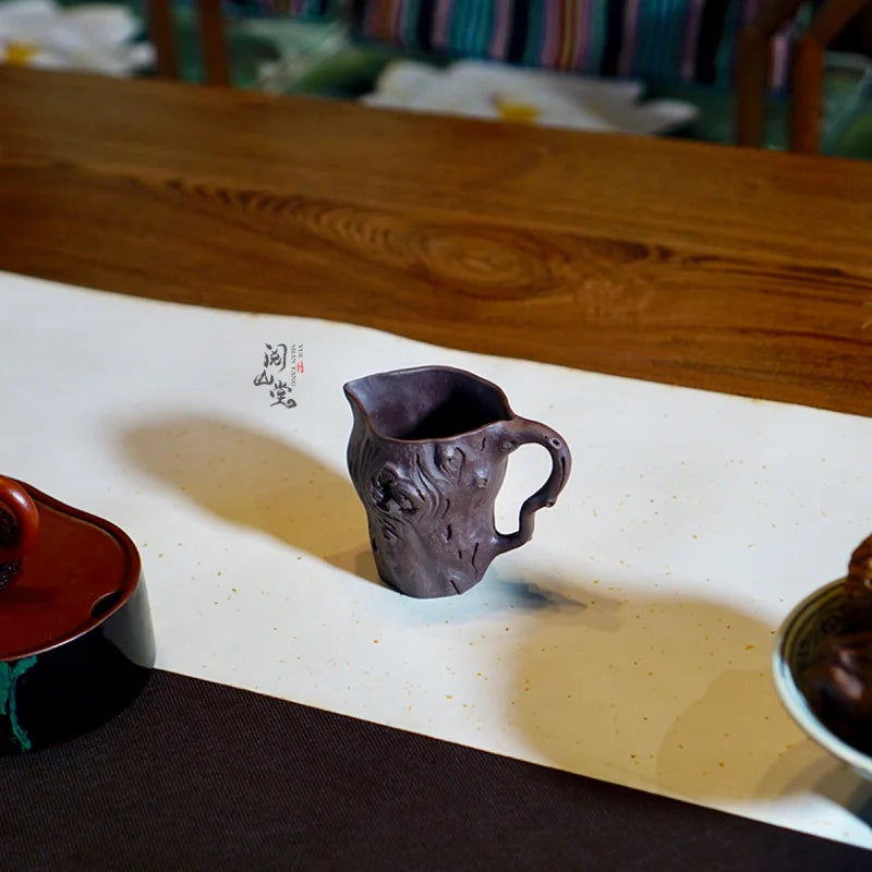Yueshan Hall | Stump Pitcher Purple Sand Fair Cup Bionic Device Crude ore old purple clay Shi Yiting Pure Hand