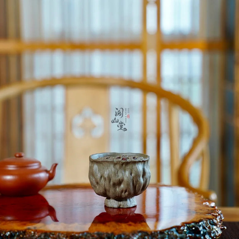 Yueshan Hall | Yipin Green Lotus Oversized Master Cup Boccaro cup Raw Ore Green Segment Mud Shi Yiting Pure Hand