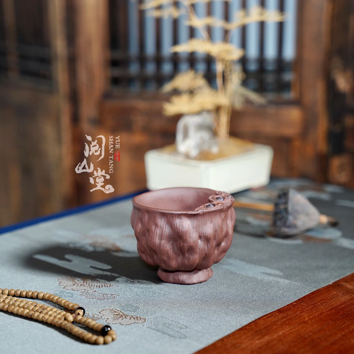 Yueshan Hall | Yipin Green Lotus Oversized Master Cup Boccaro cup Raw Ore Green Segment Mud Shi Yiting Pure Hand