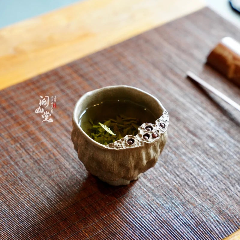 Yueshan Hall | Yipin Green Lotus Oversized Master Cup Boccaro cup Raw Ore Green Segment Mud Shi Yiting Pure Hand