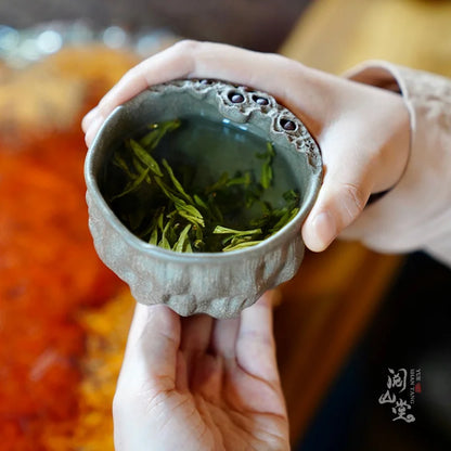 Yueshan Hall | Yipin Green Lotus Oversized Master Cup Boccaro cup Raw Ore Green Segment Mud Shi Yiting Pure Hand