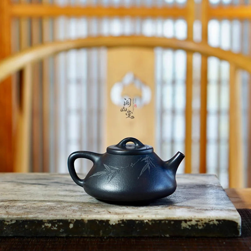 Yueshan Hall | Ziye Stone Ladle Ancient Style Gray Craft 4Well No. Old Yixing Clay The Work of Combining the Two Countries