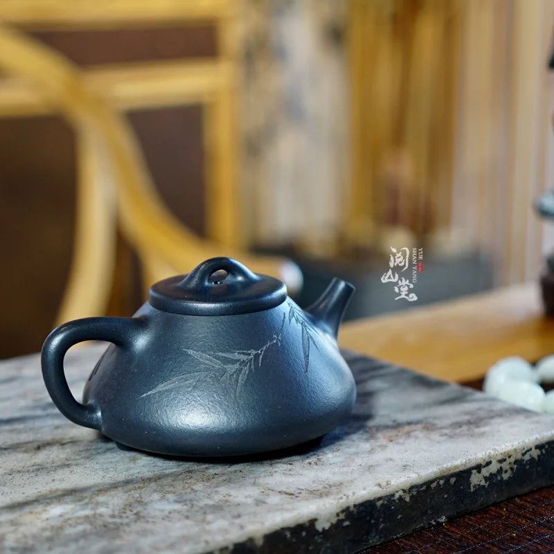 Yueshan Hall | Ziye Stone Ladle Ancient Style Gray Craft 4Well No. Old Yixing Clay The Work of Combining the Two Countries