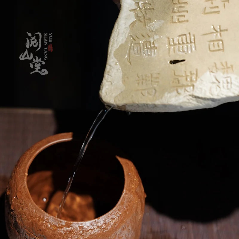 Yueshan Hall | Ziyou Stone Tablet Pot Tray Raw Ore Green Segment Mud Purple Sand Cultural and Creative Shi Yiting Handmade