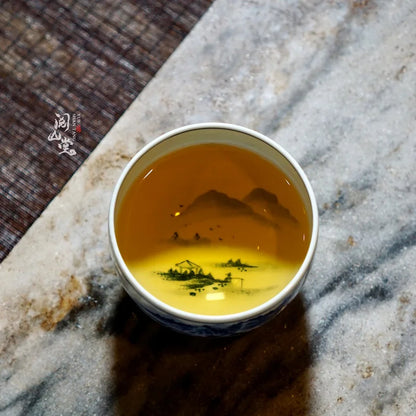 Yueshang Qingwan | Heavy Industry Blue and White Master Cup Antique Tire Material High-End Tea Cup Player-Level Blue and Whit