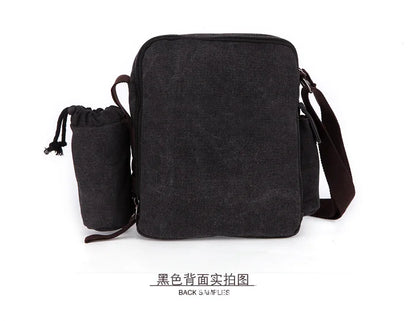 ZUOLUNDUO Solid color shoulder high capacity men canvas messenger bag canvas fashion bag