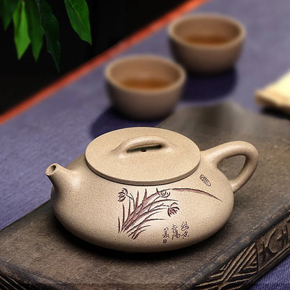 Zanghutianxia Authentic Yixing Original Yixing Clay Teapot Handmade Famous Teapot Lanqu Stone Ladle Teapot Household Tea Set