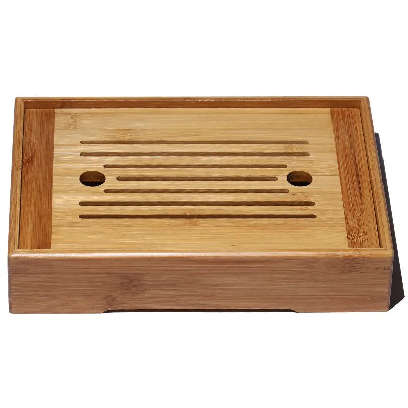 Zanghutianxia Bamboo Water Storage Tea Tray Living Room Kung Fu Tea Set Household Minimalist Tray Heat-Resistant Drain Teapot Pl