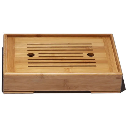 Zanghutianxia Bamboo Water Storage Tea Tray Living Room Kung Fu Tea Set Household Minimalist Tray Heat-Resistant Drain Teapot Pl